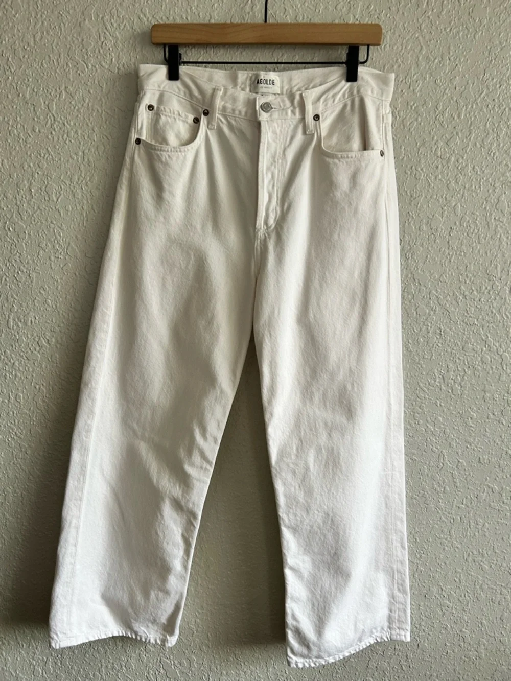 Agolde Ren High-Rise Wide-Leg Jeans in Fortune Cookie - Picture 2 of 6